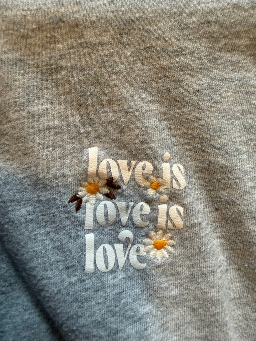 Sincerely Jules Heather Gray 'Love Is Love' Daisy Tee - Picture 3 of 4